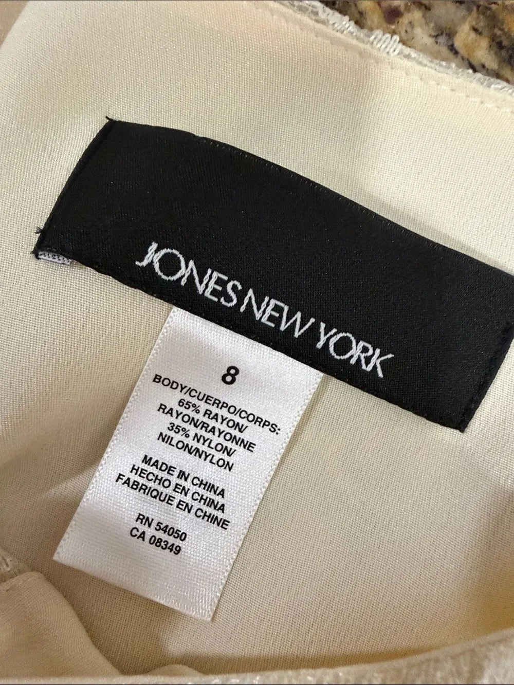 Jones New York Ivory Lace Jacket Women’s Size 8 Elegant Floral Overlay Top